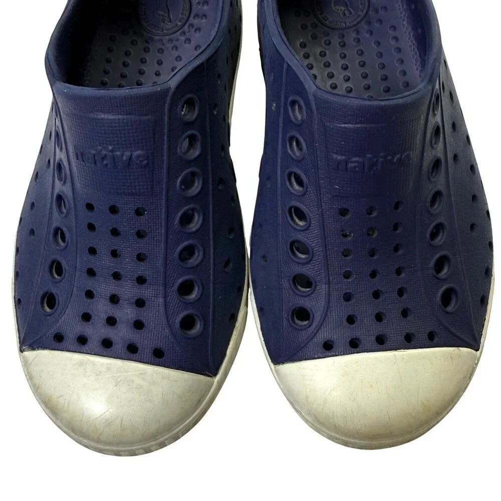 Native Jefferson Shoes Regatta Blue Shell‎ White Child 8
